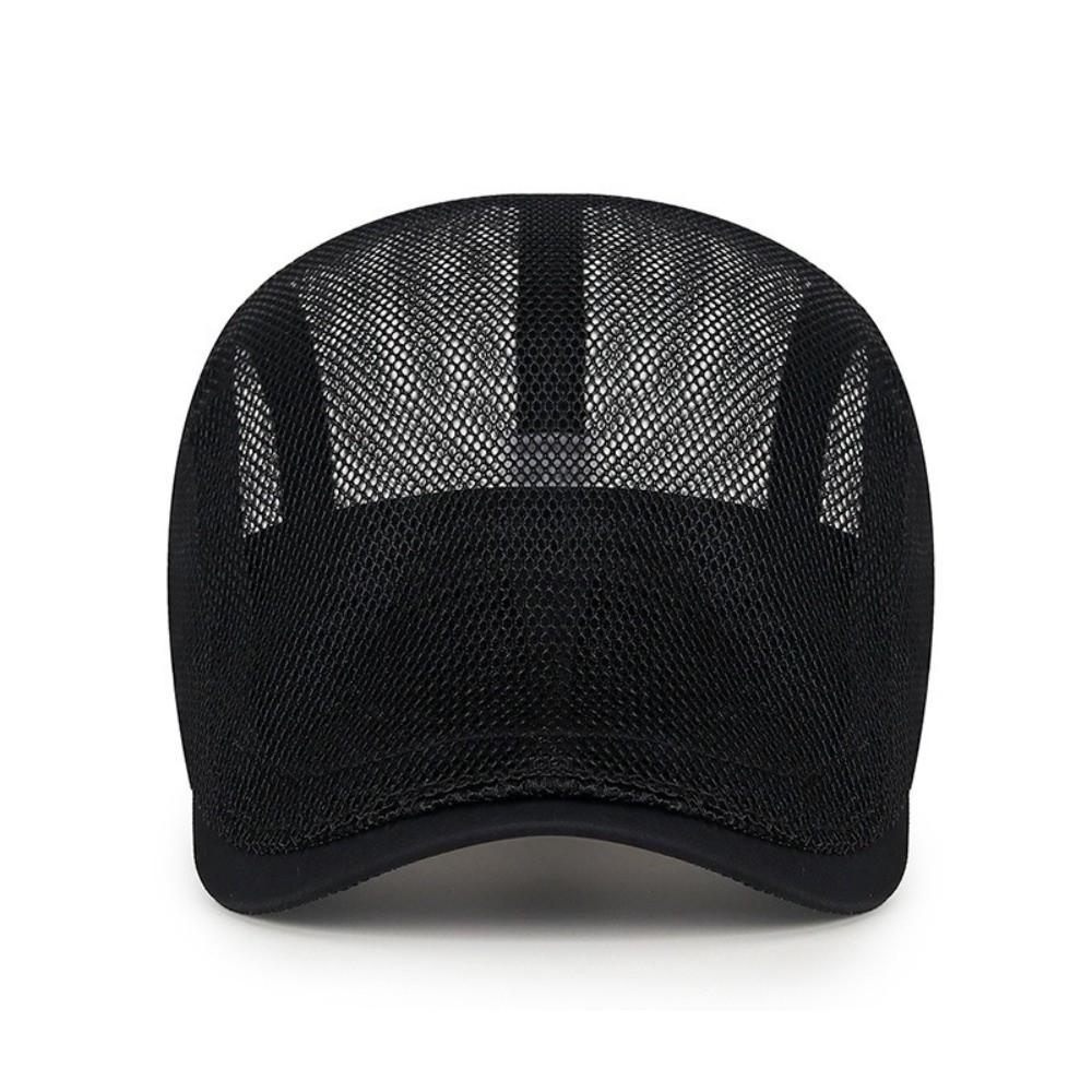 Lässige Outdoor-Baskenmütze Herrenhut Netz atmungsaktiv Schiebermütze Frühling Sommer Verstellbar Dünn Sonnenhüte Flach Gorras