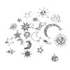 Pack Sun Moon Star Charm hängsmycke för DIY halsband armband smycken gör