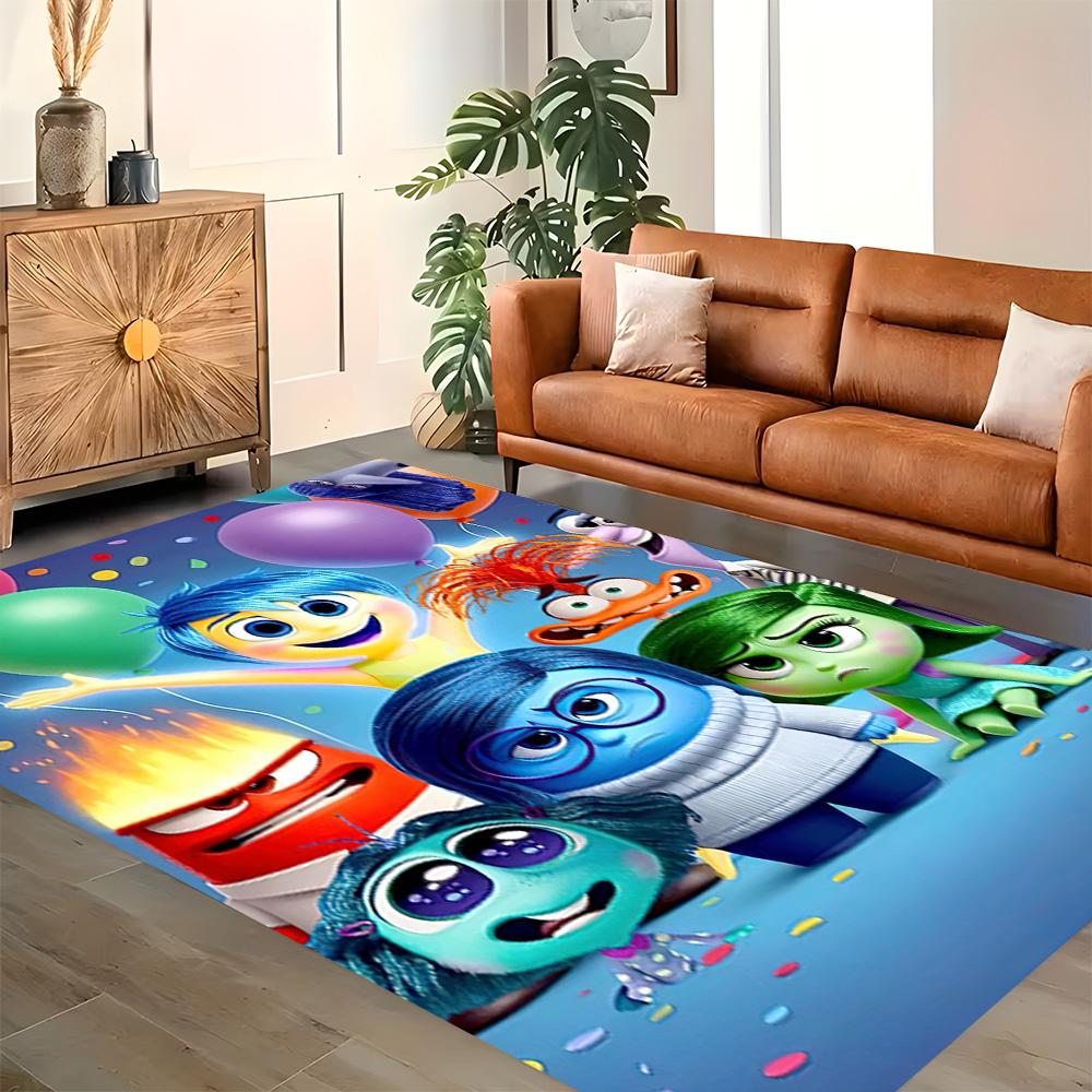 Tapis Aventure des Émotions Inside Out pour Salon, Chambre à Coucher, Bureau, Décoration de Couloir, Parfait pour la Décoration de la Maison ou les Cadeaux de Fête