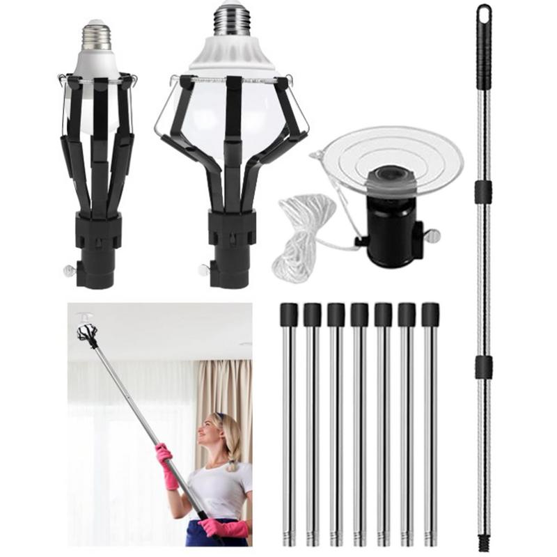 Light Changing Pole 13ft Stable Extension Pole Light Bulb Changer High Ceiling Light Changer With Pole Light Bulb Removal Tool