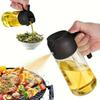 1 auslaufsichere Olivenöl-Sprühflasche – Kunststoffspender mit doppeltem Verwendungszweck, mit feinem Nebel und Ausgießer, ideal für Salate, Grillen und Kochen, leicht von Hand zu waschen