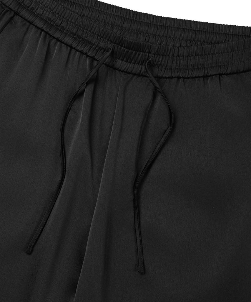 MUSINSA STANDARD WOMAN Women'S Satin Wide Elastic Pants [Black]