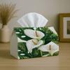 1pc Botanical Modern Decorative Tissue Box Cover, Featuring a Calla Lily Leaf Design In Green, Is Made of High-Quality, Durable, And Lightweight Mater