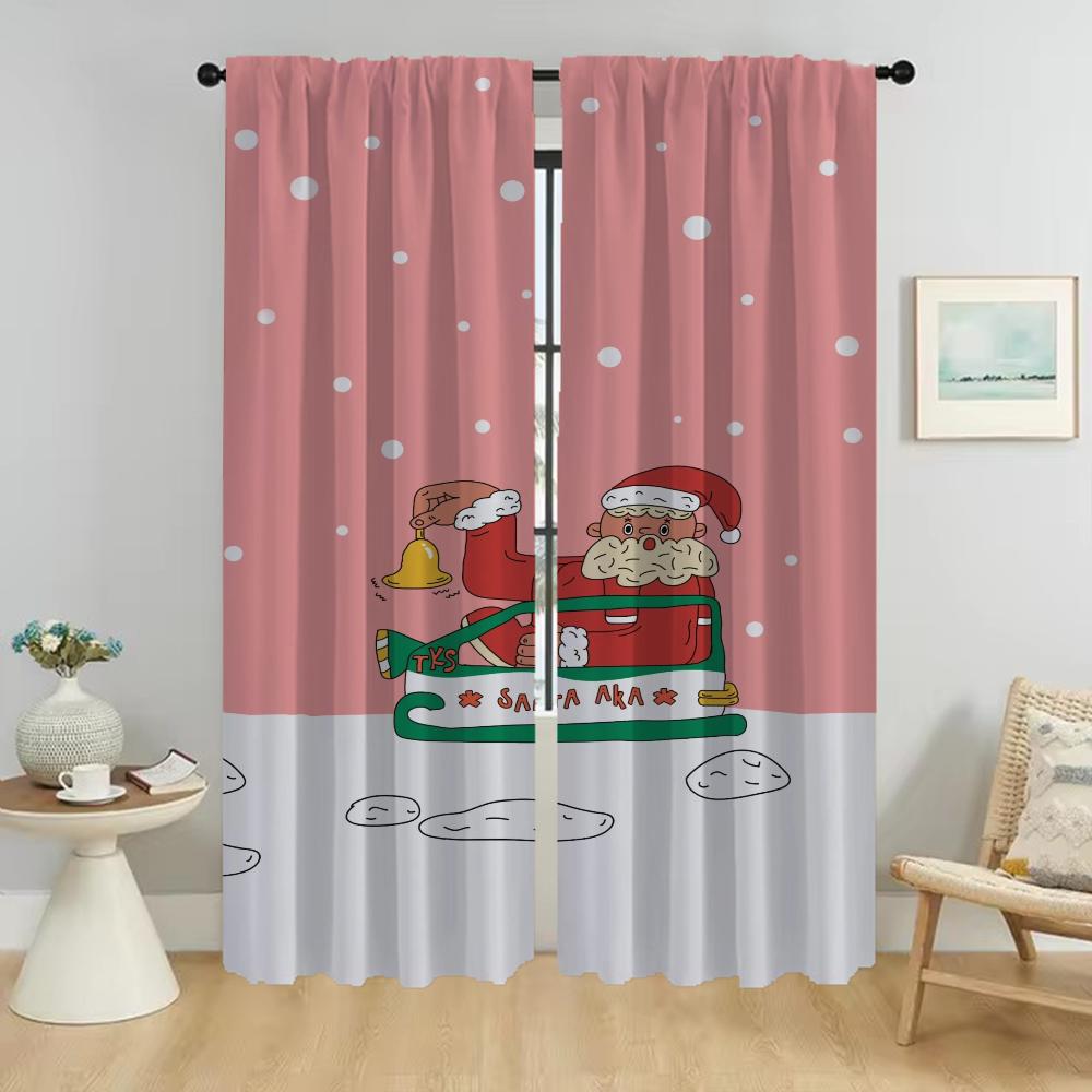 Weihnachts-Verdunkelungsvorhänge für Kamera-Blenden Fenster Vorhang für Zimmer 2 Paneele Trennwand Halloween Dekoration Wohnen Küche Zuhause
