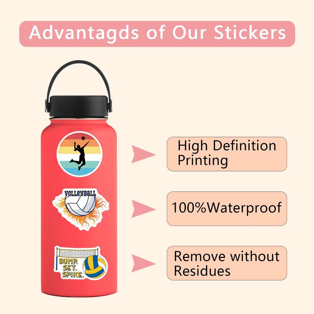 110 Waterproof Graffiti Volleyball Stickers for Suitcases & Phones