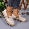 2025 Foreign Trade New Breathable Casual Women's Bag Head Half Slippers Lace Retro Cotton and Linen Shoes Flat Bottom One Pedal
