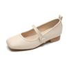 Mary Jane shoes women's summer skirt retro soft leather thick heel single shoes large size women's shoes