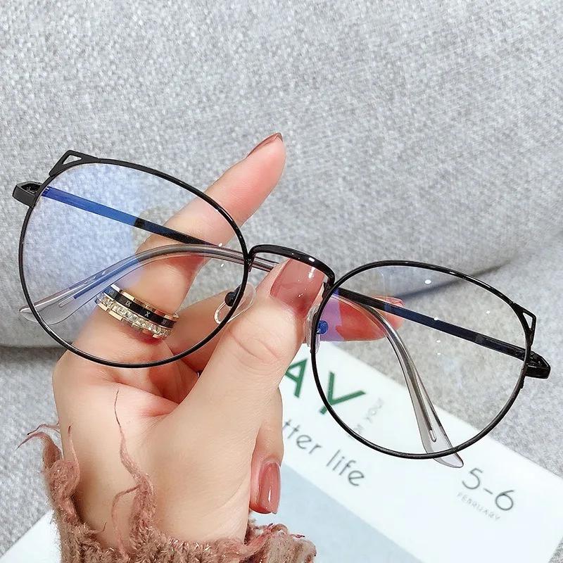 Cute Cat Ear Myopia Glasses Alloy Frame Trendy Office Women Nearsighted Eyewear -1.0 To -6.0 Fashion Female