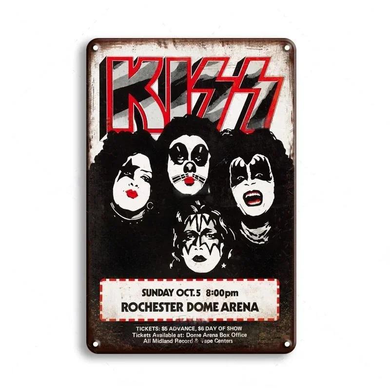 Vintage Rock Band Metal Sign - Aluminum Plaque Poster, Retro Wall Decor for Man Cave Bar Garage