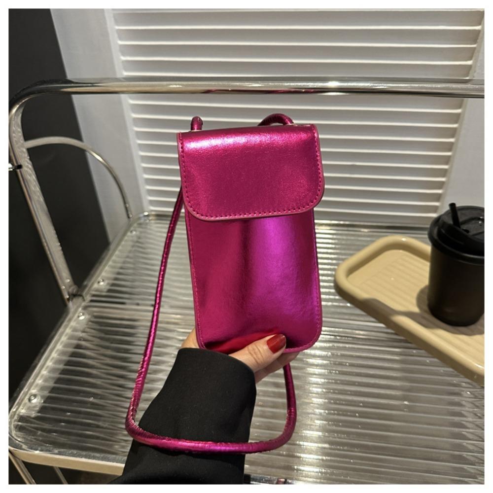 Fashion Handbag Shoulder Bag Crossbody PU Leather Messenger Bag Solid Color Cell Phone Purse Women