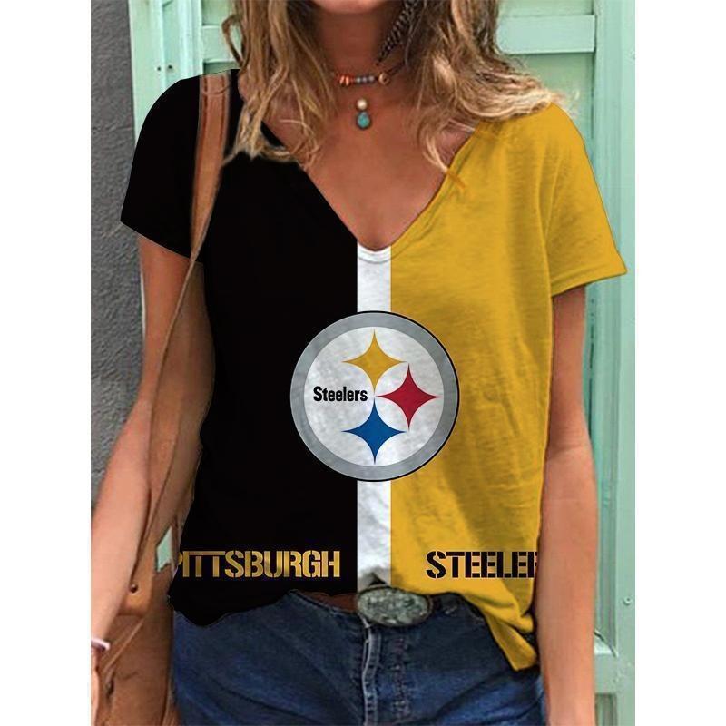 Women's V-neck T-shirt 3D Digital Printing Fashion Trend Printed Short Sleeved Casual Breathable Clothes Shirt