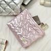Quilted PU Love Bow Cosmetic Bag Skincare Products Pouch Pocket Multi-function Makeup Lipstick  Sanitary Napkin Storage Bag