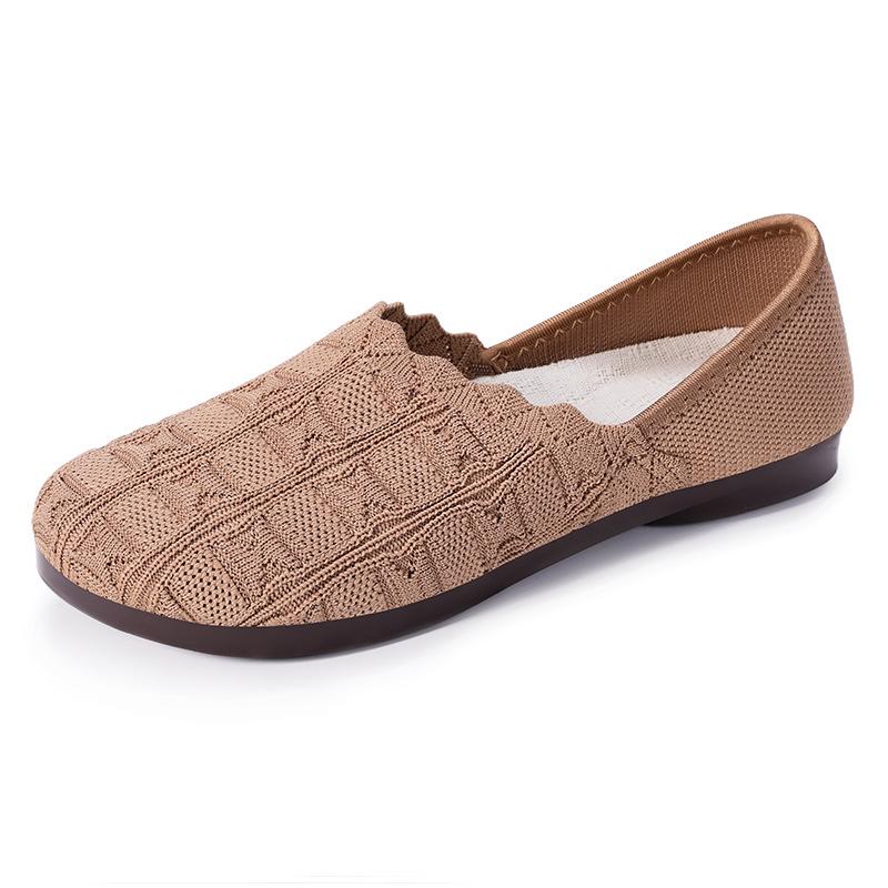 2025 printemps nouvelles chaussures en tissu chaussures simples pour femmes respirantes antidérapantes chaussures de mère à semelle souple chaussures décontractées pour femmes