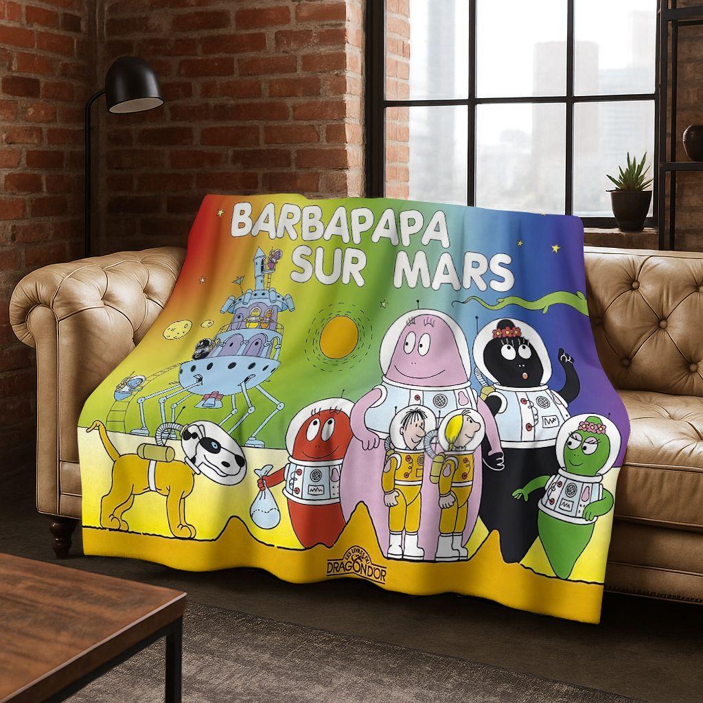Rajzfilm Les Barbapapa Barbamama Család 3D Flanell Takaró, Meleg és Kényelmes Puha Pléd Otthonra Hálószoba Ágy Kanapé Fedél Gyerekeknek