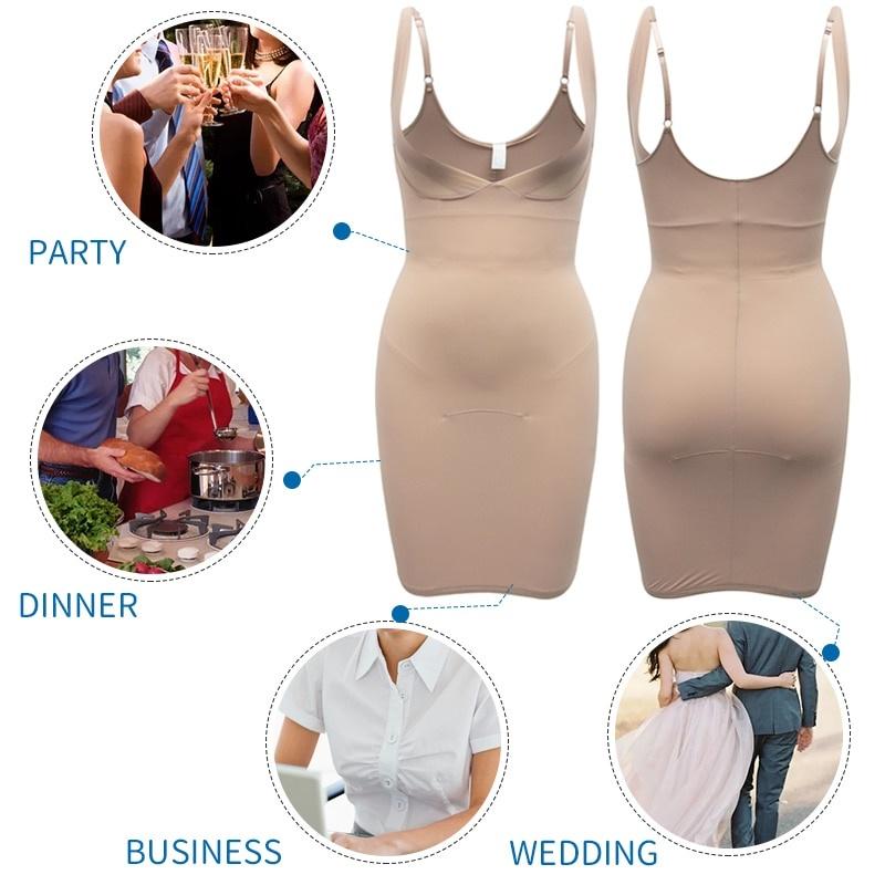 Full Slips Dress Seamless Shaping Underklänning Body Shaper Magkontroll Shapewear Slimming Underkjol