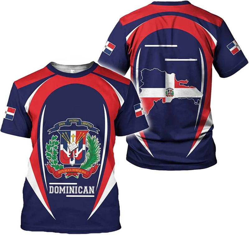 Dominican Republic 3D Printed T Shirts For Men Women Casual Street Short Sleeve Tops Breathable Comfortable Outdoor Sports Tees