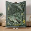 1pc Fiery T-Rex Blanket  Soft Throw for Home Decor, Gift Idea, Suitable for All Seasons, Living Room, Travel, Camping, Car Blankets