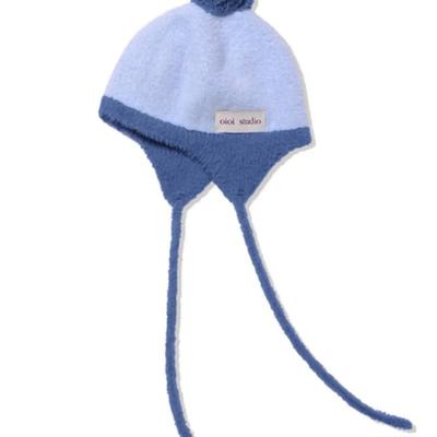 OIOI COLLECTION Colored Hairy Earflap Beanie [SKY BLUE]
