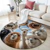 Alpaca Theme Pattern Round rug,Carpet Rug for Living Room Bedroom Sofa Playroom Decor,Non-slip Floor Mat,Holiday Gifts and Birthday Gifts