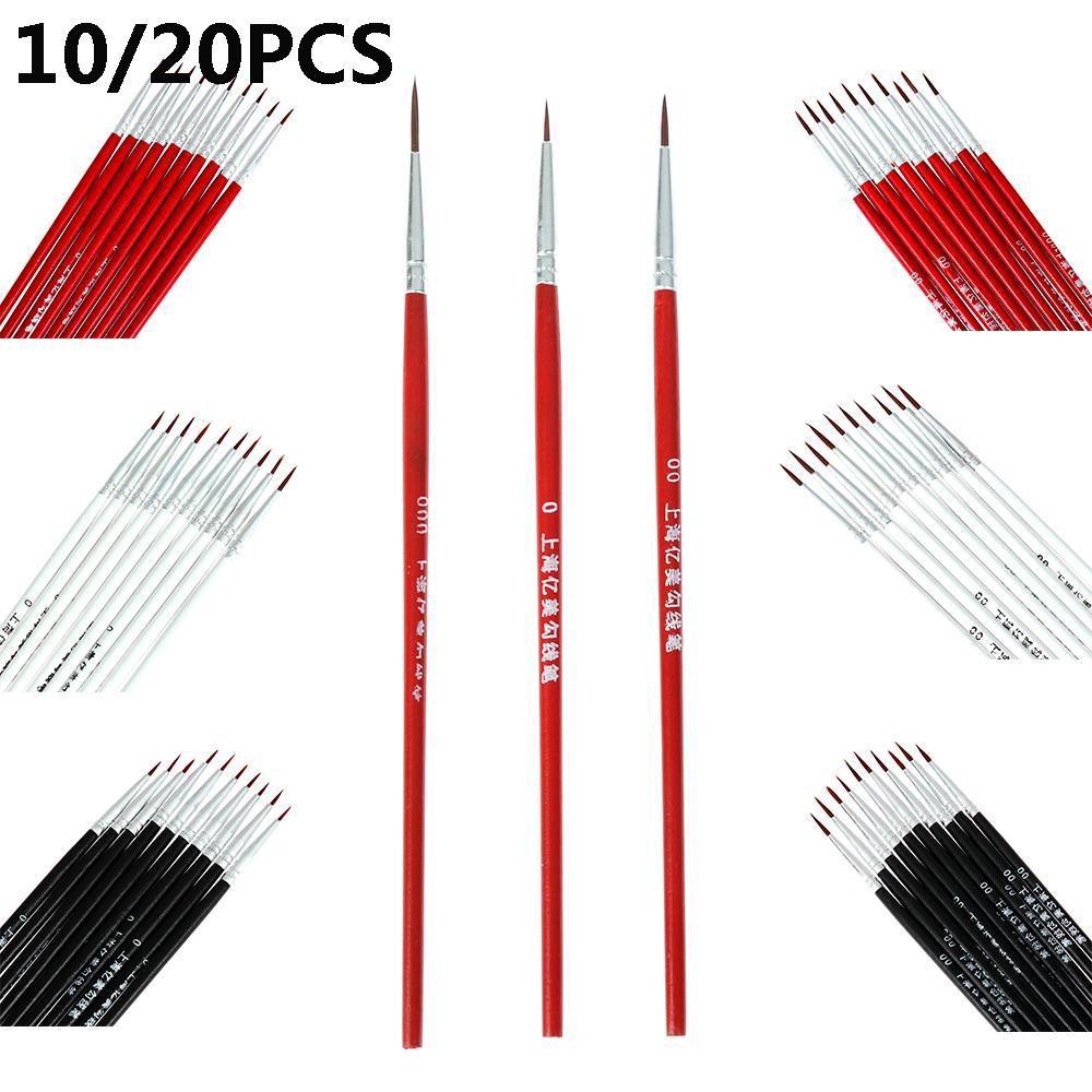 10/20pcs Thin Nylon Hand Painted Hook Line Pen Paint Painting Brush Drawing