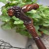94 Cm Lion Face Wooden Carved Walking Stick Cane Handmade Wood Crafted Comfortable Handle Hand Carved Cane for Man Woman Best Gift For Adult's