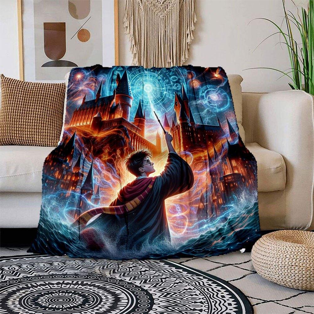 Magia di Hogwarts: La Coperta-Poster Definitiva del Mondo Magico Coperta in Flanella per Divano, Letto, Viaggio, Campeggio, Ufficio, Divano, Sedia