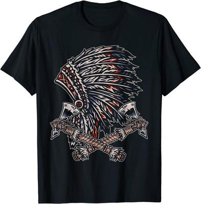 Μπλουζάκι Unisex κεφαλής ιθαγενών Native Pride Axe Tribe Native American