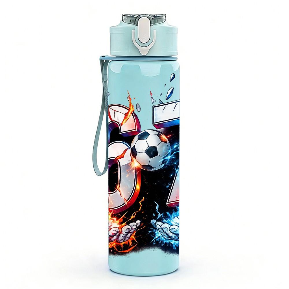 1PC Abstract Number Sixty Seven Art 750ml Color Plastic Sports Water Bottle Leakproof Flip Straw Lid Suitable for Sports Office Home Use
