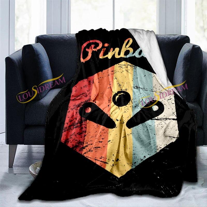 Classic Pinball Game Blanket Cartoon Classic Training Retro Game Super Plush Decorative Blanket  Living Room Game Room Office
