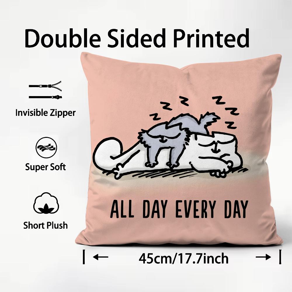 Anime S-Simons C-Gatto Cuscino Carino Copricuscino Tessuto Peluche Morbido Stampato Double-Sided Divano Caldo Inverno Regalo Casa Copricuscino