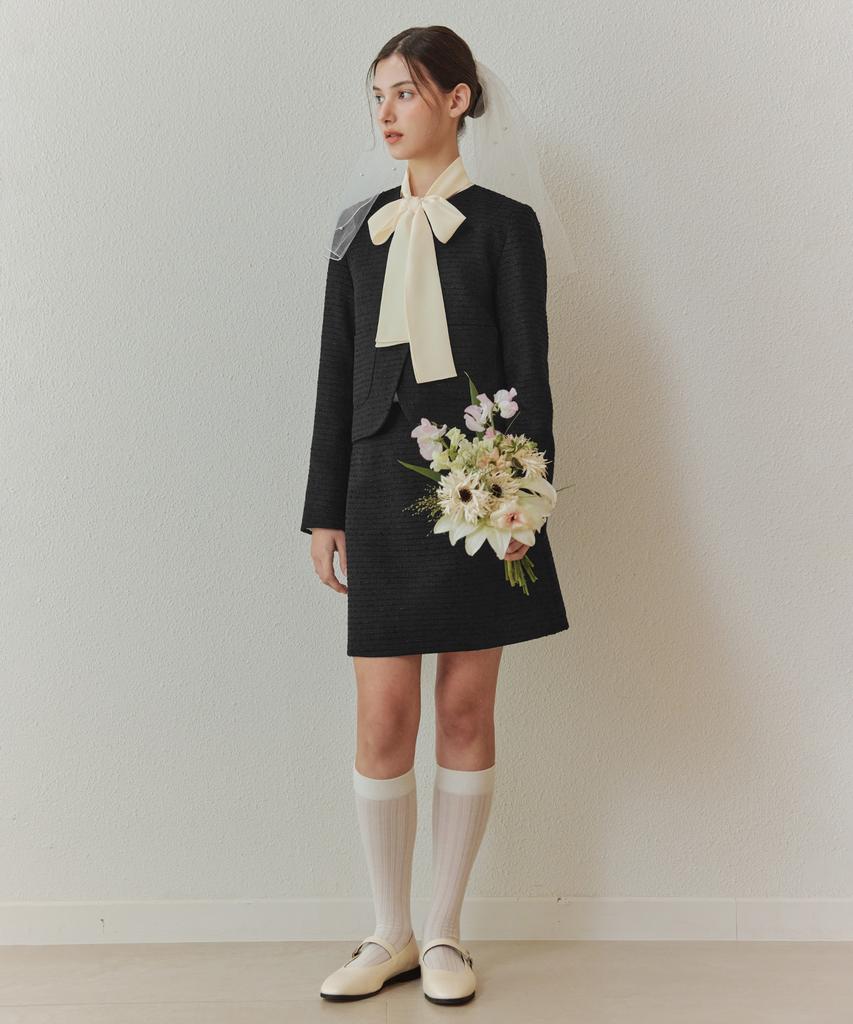Zero Street [4 Colors] Creamy Tweed Skirt
