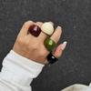 Vintage Unregelmäßiger Glatter Harz-Kunststoff-Ring für Damen, Neuer Trend Böhmischer Geometrischer Ring, Ästhetischer Party-Schmuck