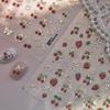 Japanese Strawberry Bow Metal Nail Stickers - Handmade Nail Art Accessories