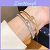 Minimalist Zircon Drop Bangle Bracelet For Women With Gold Plated Copper Jewelry