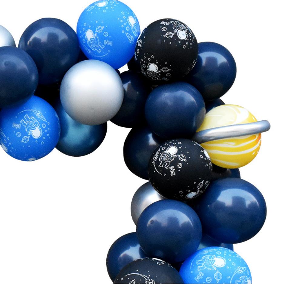 Pachet Set Ziua Copilului cu Tematică de Astronaut, Serie Cer Înstelat Rachetă Balon Folie de Aluminiu Aranjament Decorațiuni Activitate