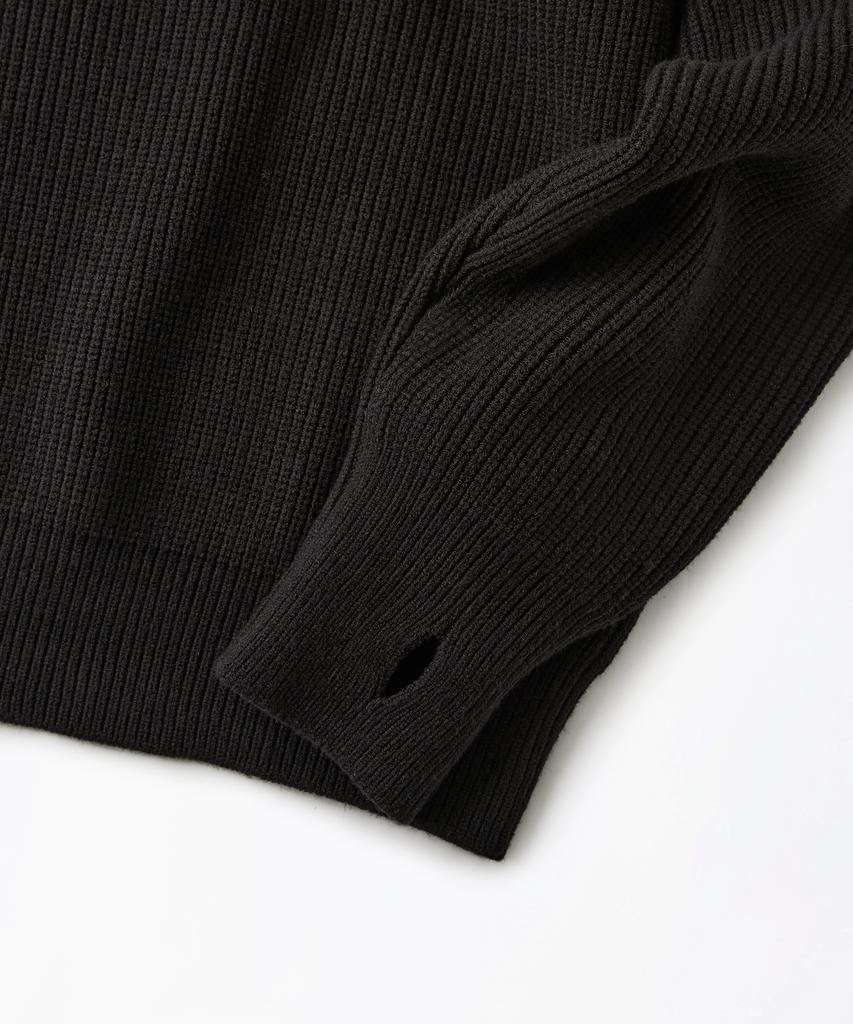 OUTSTANDING Raglan Crew Neck Knit_Black