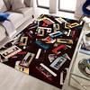 Retro Cassette Tape Design Area Rug - Non-Slip, Durable Polyester Floor Mat with Vintage Music Recording Aesthetic for Living