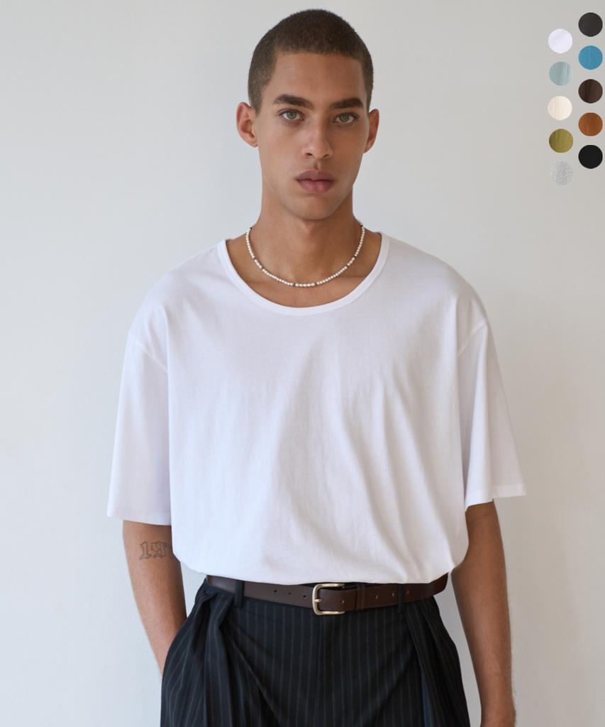 TRIP LE SENS Basic U-Neck Silket Cotton T-Shirt_10 Color (Ac Type)