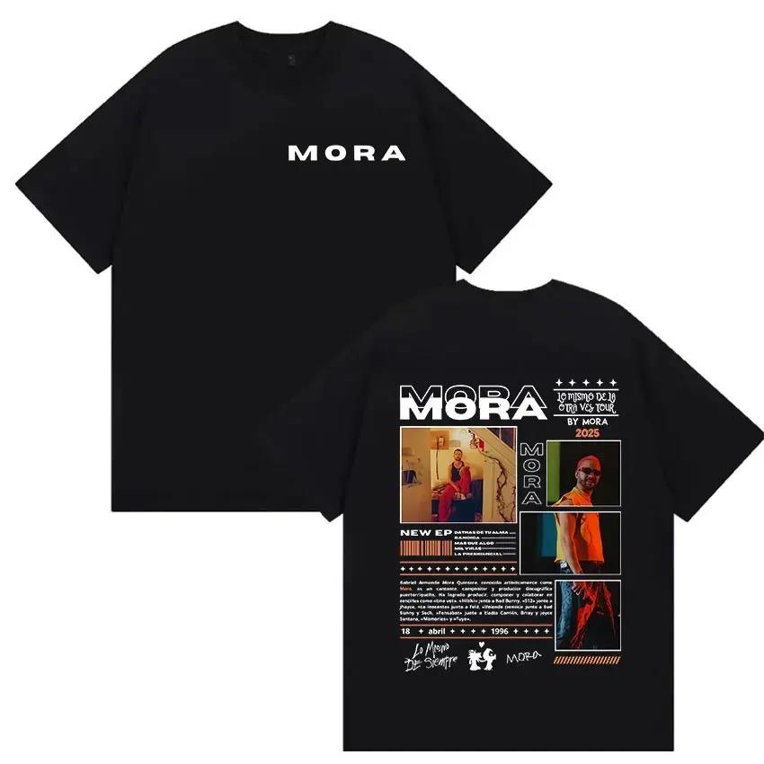 Hip Hop Clothing Oversized Cotton T-shirt Rapper MORA Tour 2026 Merch T Shirt Unisex's Women Vintage High Quality Fashion T-shirts