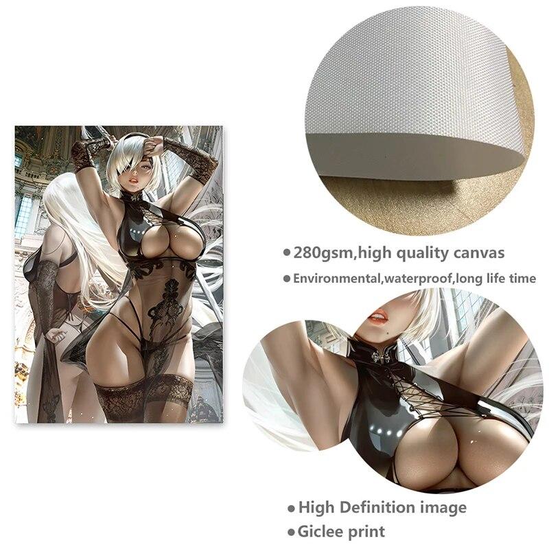 Print Game Metroid Samus Nude Sexy Girl Art Posters Wall Art Canvas Painting for Living Room Home Decor Picture