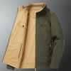 Spring and Autumn Men's Pure Cotton Casual Jacket On Both Sides, Middle-aged Stand-up Collar Loose Large-size Men's Coat