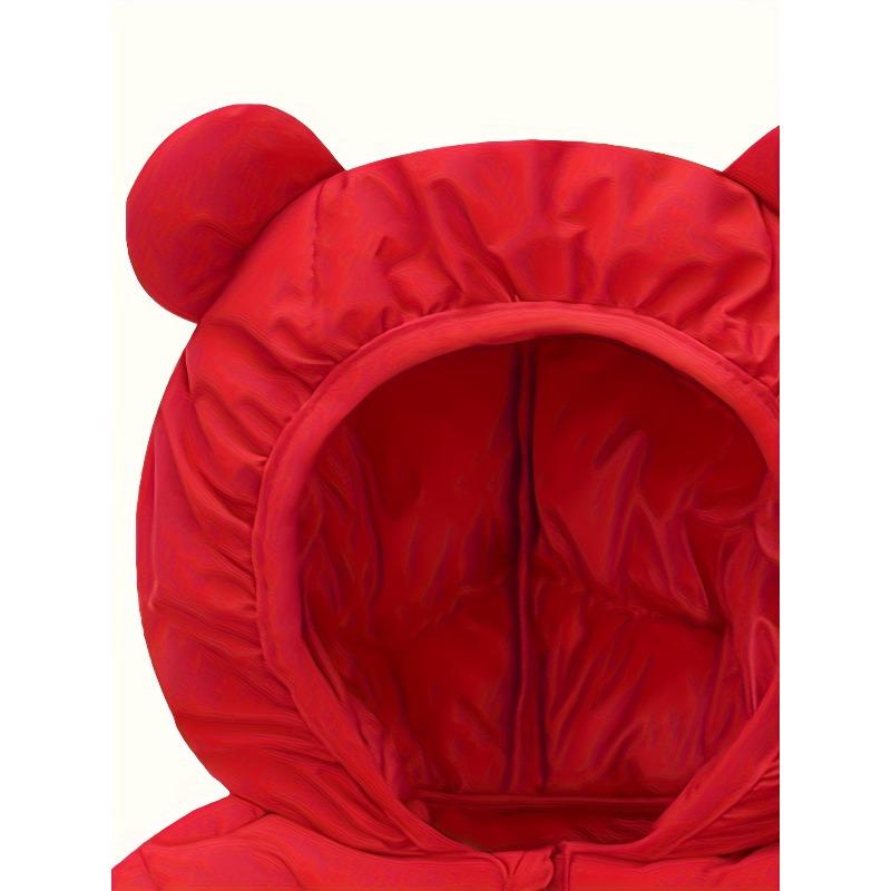 [Warm Cartoon Jacket] Warm Hooded Baby's Cartoon Tiger Quilted Jacket | Toddler & Infant Girl's Clothing For Fall Winter, Zip Up Padded Coat