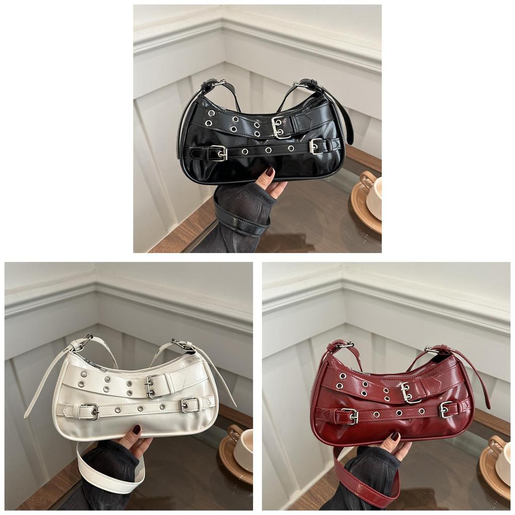 Street Style Pu Small Shoulder Bag With Zipper Closure For Daily Casual Use