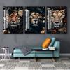 Wandkunst Malerei Nordischer Druck Poster Dekorative Bilder Wohnzimmer Dekor Blume Tier Löwe Tiger Hirsch Leopard Abstrakt Leinwand