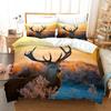 Deer Duvet Cover Set King 3D Animal Print Polyester Bedding For Kids Children Gift Purple Theme Comforter