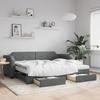 Vidaxl Sofa Bed With Drawers, Dark Gray, 90X190 Cm, Fabric