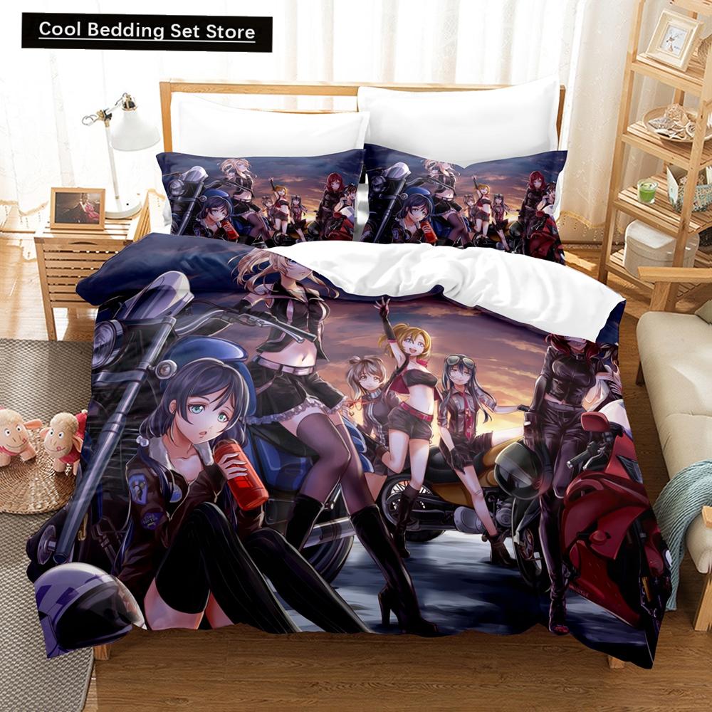 3D Anime Love Live College Idol Festival Bettwäschesets Bettbezug-Set mit Kissenbezug Twin Full Queen King Bettwäsche Bettwäsche