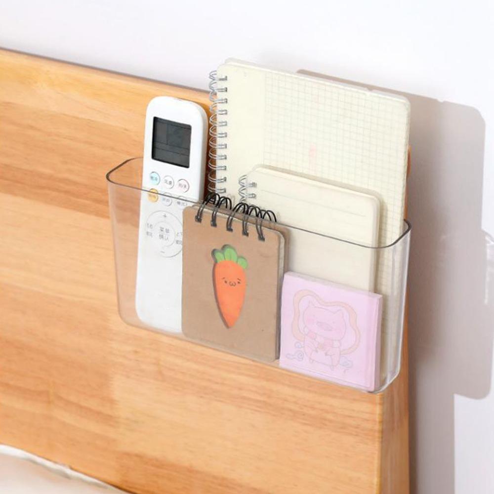 Transparante Wandhouder voor Afstandsbediening Plastic Wandmontage Organizer Kleefbare Opbergbak Slaapkamer