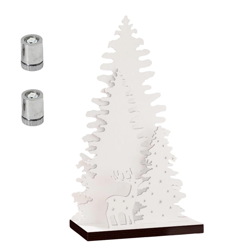 Wooden Christmas Tree Glowing Tabletop Ornament with Warm Light for Holiday Decor