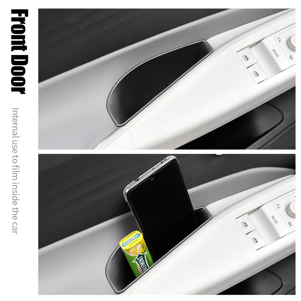 Lot de 2 boîtes de rangement pour poignée de porte de voiture, accoudoir de porte, plateau de rangement, accessoires pour Volkswagen ID.3 ID.4X ID.4 CROZZ 2021